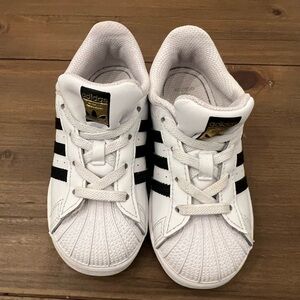 Adidas Superstar Toddler Sneakers White Black Size 9K Clean Classic